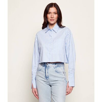 Patrizia Pepe Koszula Cropped Fit błękitny 40 Patrizia Pepe Koszula Cropped Fit błękitny 40