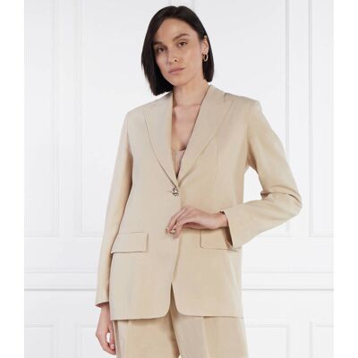 Liu Jo Marynarka Oversize fit z dodatkiem lnu beżowy 42 Liu Jo Marynarka Oversize fit z dodatkiem lnu beżowy 42