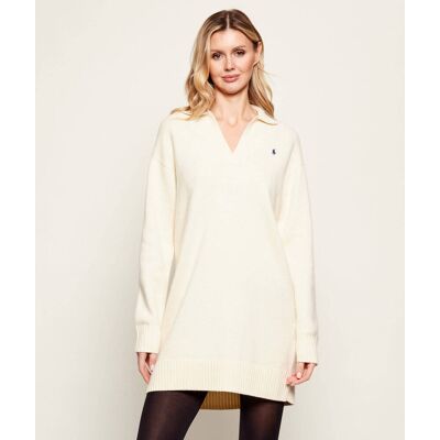 Polo Ralph Lauren Wełniana sukienka kremowy L Polo Ralph Lauren Wełniana sukienka kremowy L