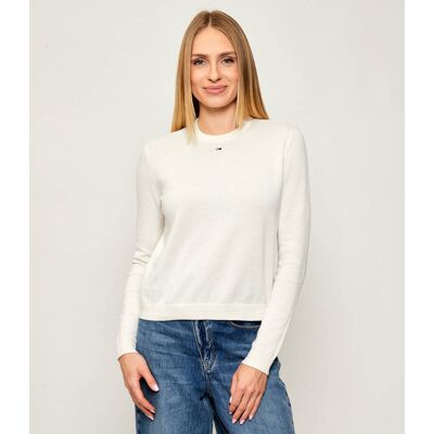 Tommy Jeans Sweter ESSENTIAL Regular Fit ecru S Tommy Jeans Sweter ESSENTIAL Regular Fit ecru S