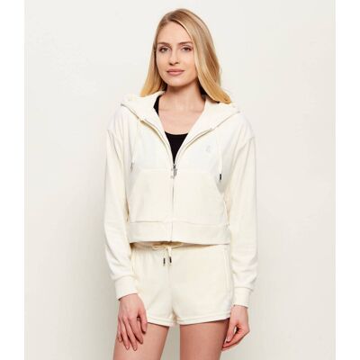 Juicy Couture Bluza ICCLE Cropped Fit kremowy M Juicy Couture Bluza ICCLE Cropped Fit kremowy M