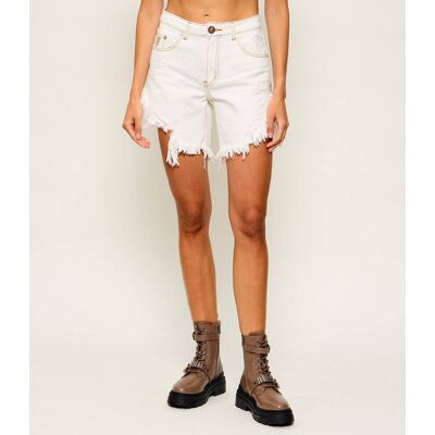 One Teaspoon Jeansowe szorty FRANKIES Regular Fit high waist ecru 26 One Teaspoon Jeansowe szorty FRANKIES Regular Fit high waist ecru 26