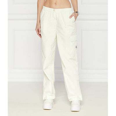 Calvin Klein Jeans Spodnie cargo Regular Fit ecru S Calvin Klein Jeans Spodnie cargo Regular Fit ecru S