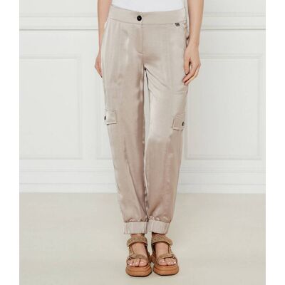 Marc Cain Satynowe spodnie cargo Ridder Relaxed fit nude 42 Marc Cain Satynowe spodnie cargo Ridder Relaxed fit nude 42