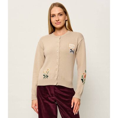 Weekend MaxMara Kardigan Wkdteiera Regular Fit beżowy XS Weekend MaxMara Kardigan Wkdteiera Regular Fit beżowy XS