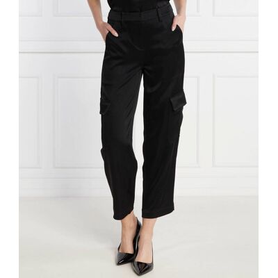Michael Kors Spodnie SATIN CARGO PANT Loose fit czarny 38 Michael Kors Spodnie SATIN CARGO PANT Loose fit czarny 38