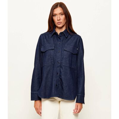 Boss BLACK Jeansowa koszula ALOSYNE Relaxed fit granatowy 36 Boss BLACK Jeansowa koszula ALOSYNE Relaxed fit granatowy 36