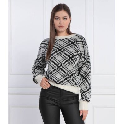 Liu Jo Sweter Regular Fit z dodatkiem wełny biały XS Liu Jo Sweter Regular Fit z dodatkiem wełny biały XS