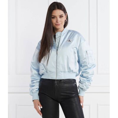 Calvin Klein Jeans Kurtka bomber Cropped Fit błękitny XL Calvin Klein Jeans Kurtka bomber Cropped Fit błękitny XL