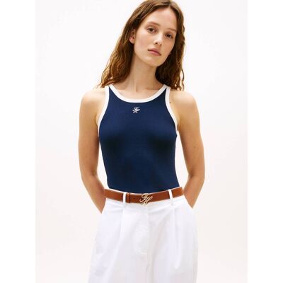 Tommy Hilfiger Top Slim Fit granatowy S Tommy Hilfiger Top Slim Fit granatowy S