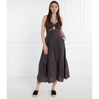 Pepe Jeans London Lniana sukienka DINA grafitowy S Pepe Jeans London Lniana sukienka DINA grafitowy S