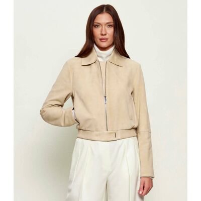 Boss BLACK Kurtka Salene Regular Fit zamsz beżowy 38 Boss BLACK Kurtka Salene Regular Fit zamsz beżowy 38
