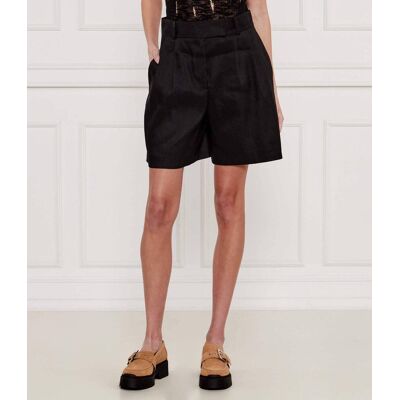 HUGO Lniane szorty Holini Relaxed fit czarny 34 HUGO Lniane szorty Holini Relaxed fit czarny 34