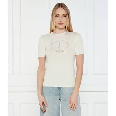 TWINSET Sweter LUPETTO Slim Fit biały XL TWINSET Sweter LUPETTO Slim Fit biały XL