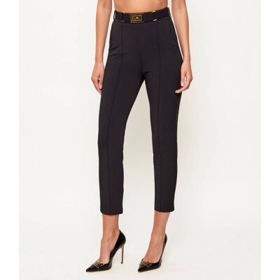 Elisabetta Franchi Spodnie z paskiem Slim Fit czarny 40 Elisabetta Franchi Spodnie z paskiem Slim Fit czarny 40