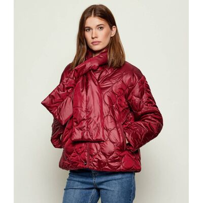 Liu Jo Kurtka + szal Regular Fit bordowy 34 Liu Jo Kurtka + szal Regular Fit bordowy 34