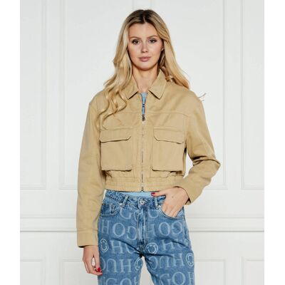Hugo Blue Kurtka Adana-1-D_B Cropped Fit beżowy 42 Hugo Blue Kurtka Adana-1-D_B Cropped Fit beżowy 42