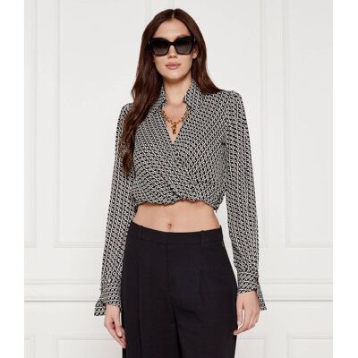 Elisabetta Franchi Koszula Cropped Fit czarny 40 Elisabetta Franchi Koszula Cropped Fit czarny 40