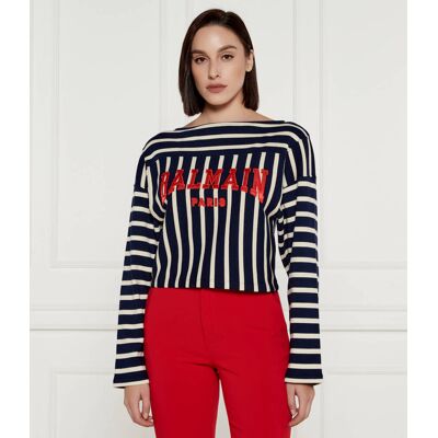 Balmain Bluzka Cropped Fit czarny M Balmain Bluzka Cropped Fit czarny M
