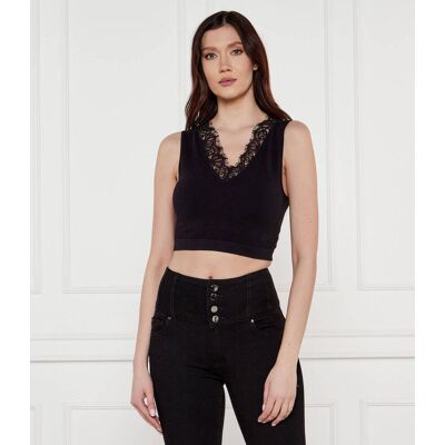 Guess Top RAQUEL Cropped Fit czarny L Guess Top RAQUEL Cropped Fit czarny L
