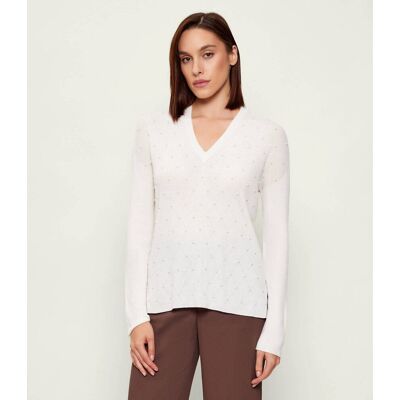 Liu Jo Wełniany sweter Loose fit biały XS Liu Jo Wełniany sweter Loose fit biały XS