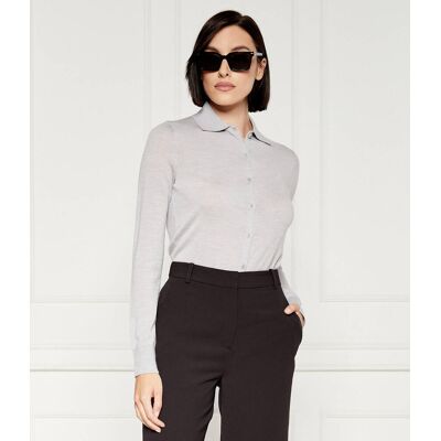 Calvin Klein Wełniany kardigan Shaped fit szary L Calvin Klein Wełniany kardigan Shaped fit szary L