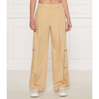 HUGO Spodnie cargo Herota Loose fit beżowy 34 HUGO Spodnie cargo Herota Loose fit beżowy 34