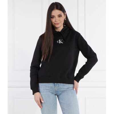 Calvin Klein Jeans Bluza monologo Regular Fit czarny XS Calvin Klein Jeans Bluza monologo Regular Fit czarny XS