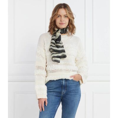Liviana Conti Wełniany sweter Regular Fit biały 34 Liviana Conti Wełniany sweter Regular Fit biały 34