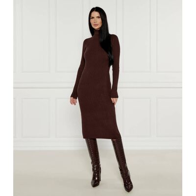 TWINSET Sukienka z dodatkiem wełny brązowy XL TWINSET Sukienka z dodatkiem wełny brązowy XL
