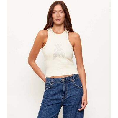 Patrizia Pepe Top Cropped Fit beżowy M Patrizia Pepe Top Cropped Fit beżowy M