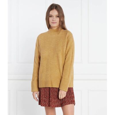 Pepe Jeans London Sweter Loose fit z dodatkiem wełny camel XS Pepe Jeans London Sweter Loose fit z dodatkiem wełny camel XS