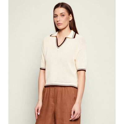 Marella SPORT Sweter MLSLEMBI Regular Fit ecru XL Marella SPORT Sweter MLSLEMBI Regular Fit ecru XL