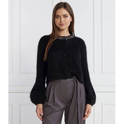 Liu Jo Wełniany sweter Regular Fit czarny M Liu Jo Wełniany sweter Regular Fit czarny M
