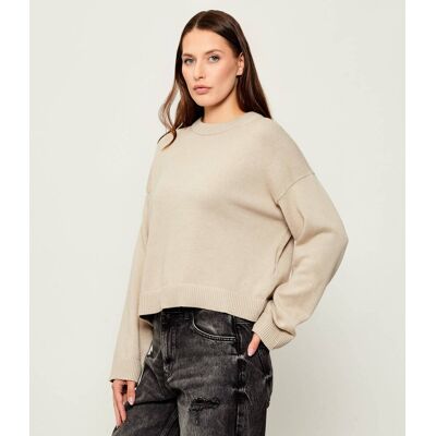 Calvin Klein Jeans Sweter Regular Fit beżowy L Calvin Klein Jeans Sweter Regular Fit beżowy L