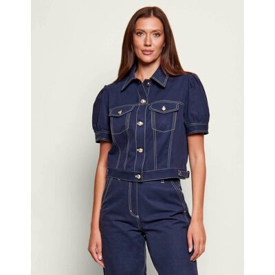 Guess Jeansowa koszula CORELINE Cropped Fit granatowy L Guess Jeansowa koszula CORELINE Cropped Fit granatowy L