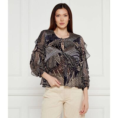 Ba&sh; Bluzka ANGELA Relaxed fit granatowy XS Ba&sh; Bluzka ANGELA Relaxed fit granatowy XS