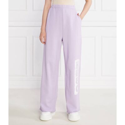 HUGO Spodnie dresowe Nasuede Loose fit lawendowy S HUGO Spodnie dresowe Nasuede Loose fit lawendowy S
