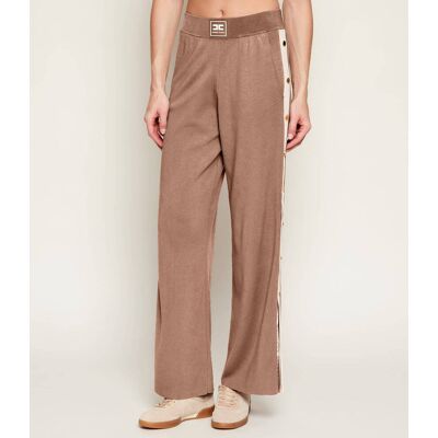 Elisabetta Franchi Spodnie dzianinowe Loose fit beżowy 36 Elisabetta Franchi Spodnie dzianinowe Loose fit beżowy 36