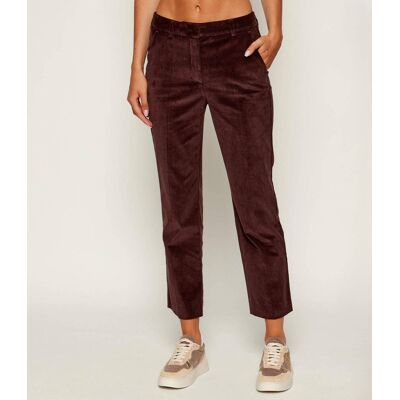 Weekend MaxMara Spodnie MARRUCA Slim Fit sztruks bordowy 34 Weekend MaxMara Spodnie MARRUCA Slim Fit sztruks bordowy 34