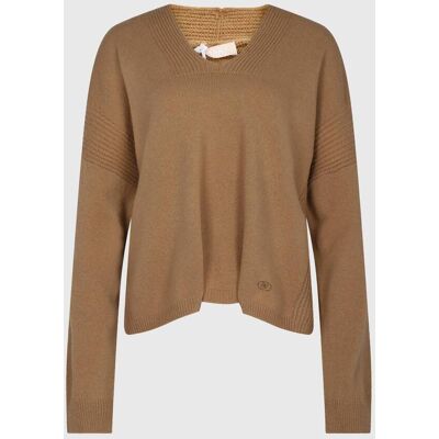 Liu Jo Wełniany sweter Regular Fit brązowy L Liu Jo Wełniany sweter Regular Fit brązowy L