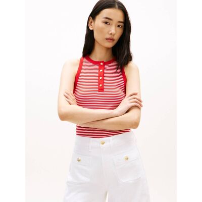 Tommy Hilfiger Top HENLEY Slim Fit czerwony L Tommy Hilfiger Top HENLEY Slim Fit czerwony L