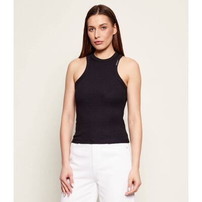DONDUP - made in Italy Top Slim Fit czarny S DONDUP - made in Italy Top Slim Fit czarny S