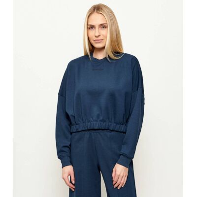 Patrizia Pepe Bluza Cropped Fit granatowy XL Patrizia Pepe Bluza Cropped Fit granatowy XL