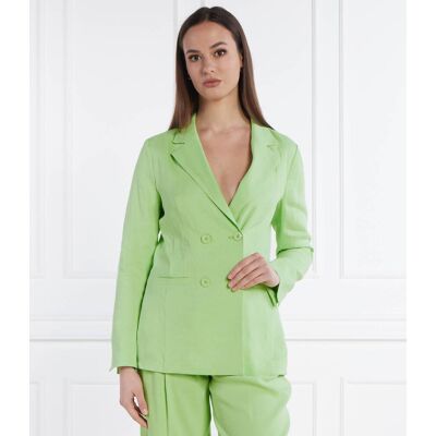 Marc Cain Lniana marynarka Regular Fit limonkowy 42 Marc Cain Lniana marynarka Regular Fit limonkowy 42