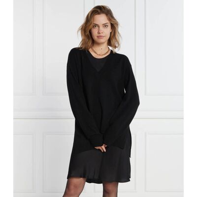 TWINSET Sukienka z dodatkiem wełny i kaszmiru czarny XS TWINSET Sukienka z dodatkiem wełny i kaszmiru czarny XS