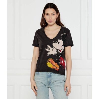 Desigual T-shirt MICKEY MOUSE JOKER DESIGUAL X DISNEY Regular Fit grafitowy XS Desigual T-shirt MICKEY MOUSE JOKER DESIGUAL X DISNEY Regular Fit grafitowy XS