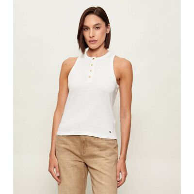 Tommy Hilfiger Top HENLEY Slim Fit biały L Tommy Hilfiger Top HENLEY Slim Fit biały L