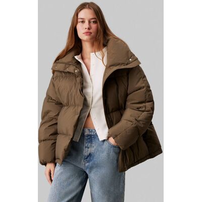 Calvin Klein Jeans Puchowa kurtka Relaxed fit brązowy XS Calvin Klein Jeans Puchowa kurtka Relaxed fit brązowy XS
