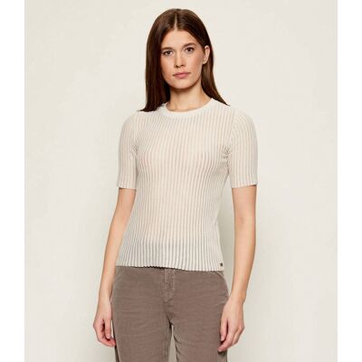Marc Cain Sweter Slim Fit beżowy 40 Marc Cain Sweter Slim Fit beżowy 40